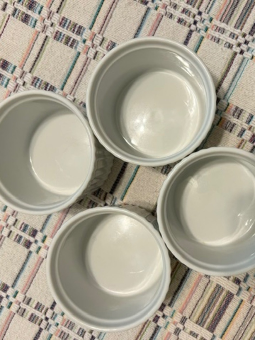 Set of four white Crate & Barrel Ramekins - Picture 2 of 3